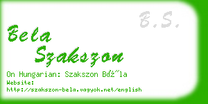 bela szakszon business card